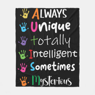Autism Awareness Kindness  Always Unique Totally  Fleece Blanket