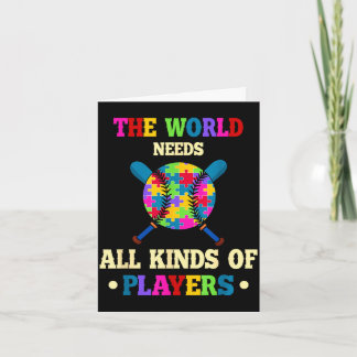 Autism awareness kinds puzzle baseball player boys card
