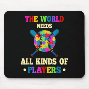 Autism awareness kinds puzzle baseball player boys mouse pad