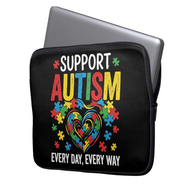 Autism awareness laptop sleeve (Front Left)