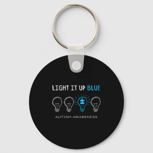 Autism Awareness Light It Up Blue Family Matching  Key Ring