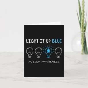 Autism Awareness Light It Up Blue Men Women Kid To Card