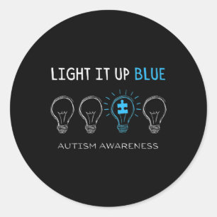 Autism Awareness Light It Up Blue Premium T-Shirt1 Classic Round Sticker