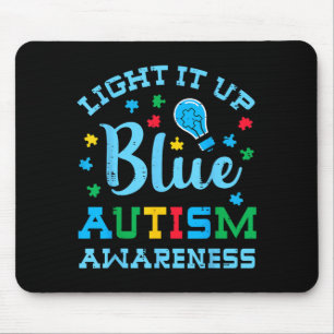 Autism Awareness Light Up Blue ASD Support Women Mouse Pad