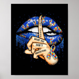 Autism Awareness Lips 1 Poster