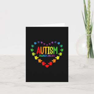 Autism Awareness Love Heart Puzzle Piece Gift Men Card