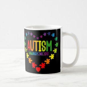 Autism Awareness Love Heart Puzzle Piece Gift Men Coffee Mug