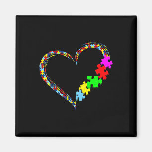 Autism Awareness Love Heart Puzzle Piece Gift Men Magnet