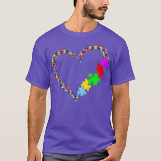 Autism Awareness Love Heart Puzzle Piece Gift T-Shirt
