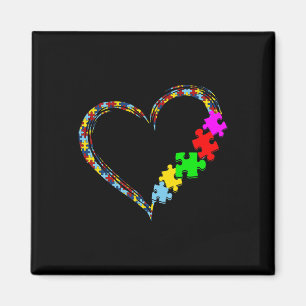 Autism Awareness Love Heart Puzzle Piece Valentine Magnet