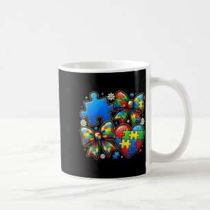 Autism awareness love hearts puzzle piece men wome coffee mug