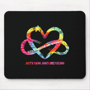 Autism Awareness Love Needs No Words Heart Women M Mouse Pad