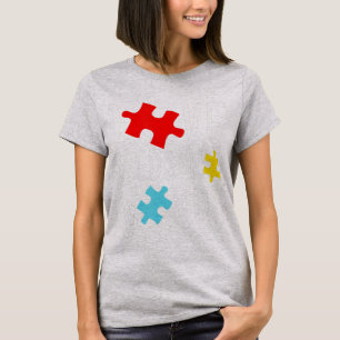 Autism Awareness Love Needs No Words Puzzle Pieces T-Shirt