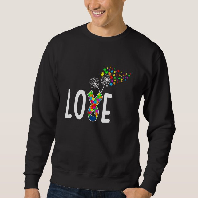 Autism Awareness Love Needs No Words Support Autis Sweatshirt (Front)