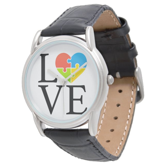 Autism Awareness Love Puzzles Watch (Angled)