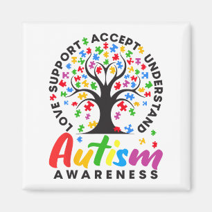 Autism Awareness Love Support Accept Understand Au Magnet