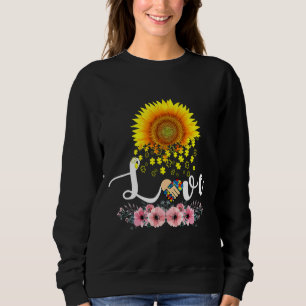 Autism Awareness Love Valentines Day Autism Sunflo Sweatshirt