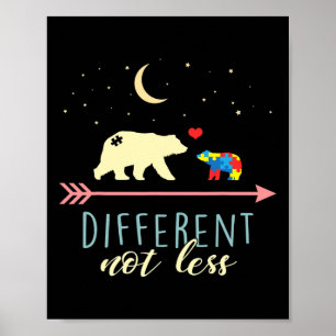 Autism Awareness - Mama Bear Different Not Less Poster
