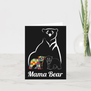Autism Awareness Mama Bear Mum Autistic Child  Card