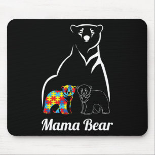 Autism Awareness Mama Bear Mum Autistic Child Mouse Pad
