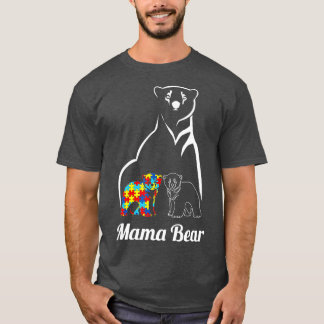 Autism Awareness Mama Bear Mum Autistic Child  T-Shirt