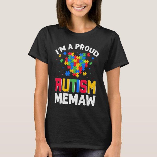 Autism Awareness Matching Family I'm a Proud Autis T-Shirt (Front)