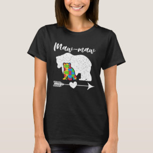 Autism Awareness Maw Maw Bear Support Autistic Par T-Shirt