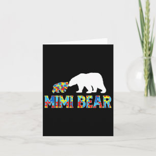 Autism Awareness Mimi Bear Puzzle Support Autistic Card