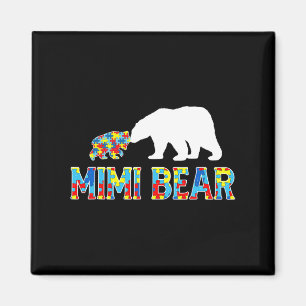 Autism Awareness Mimi Bear Puzzle Support Autistic Magnet