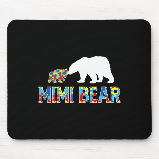 Autism Awareness Mimi Bear Puzzle Support Autistic Mouse Pad (Front)