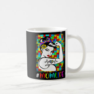 Autism Awareness Mom Life Warrior Autistic Mother  Coffee Mug