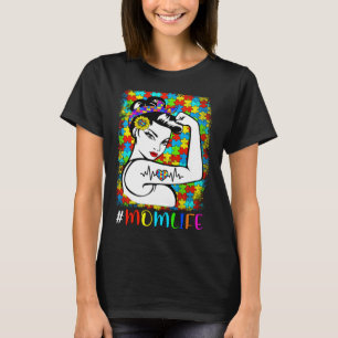 Autism Awareness MOM LIFE Warrior Autistic Mother T-Shirt