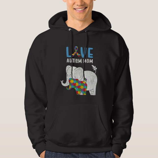 Autism Awareness Mom Love Autistic Son Daughter Mo Hoodie (Front)