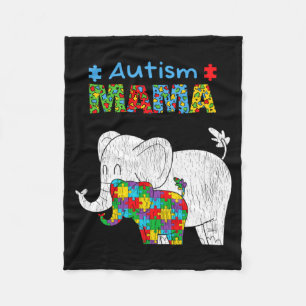 Autism Awareness Mom Proud Autistic Daughter Mama Fleece Blanket