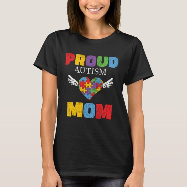 Autism Awareness Mom Proud Autistic Son Daughter M T-Shirt (Front)