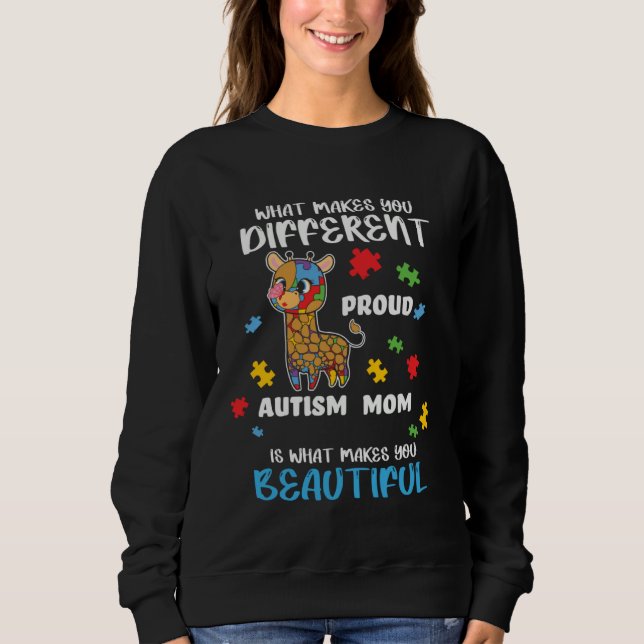 Autism Awareness Mom Proud Mother Autistic Boy Gir Sweatshirt (Front)