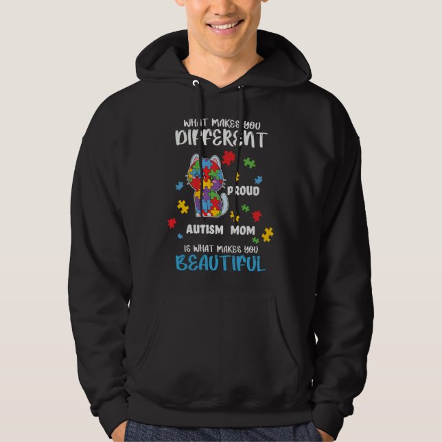 Autism Awareness Mom Proud Mother Autistic Boys Gi Hoodie (Front)