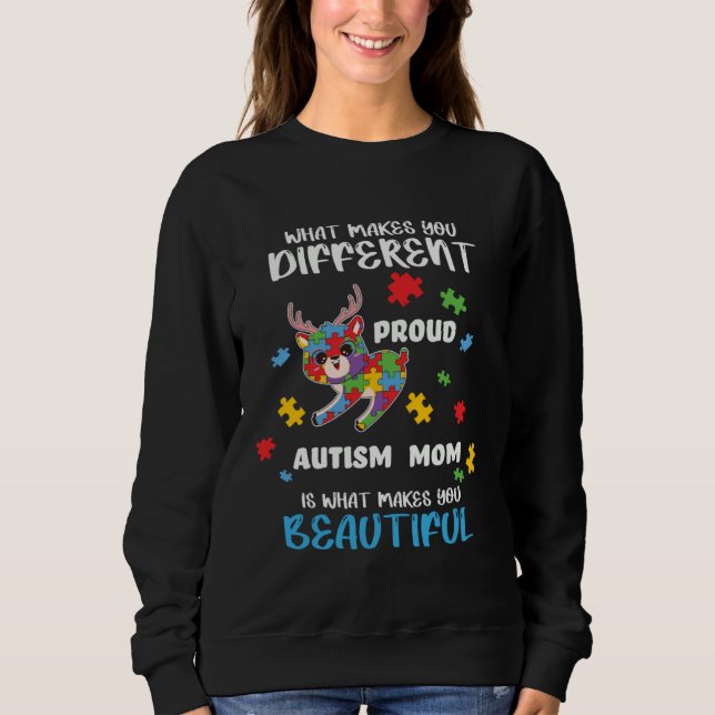 Autism Awareness Mom Proud Mother Autistic Boys Gi Sweatshirt (Front)