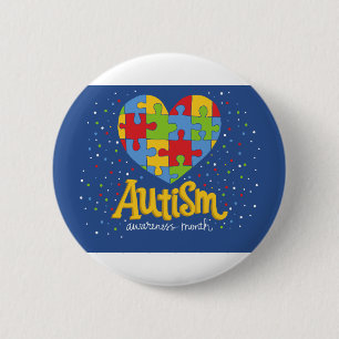 autism awareness month 6 cm round badge