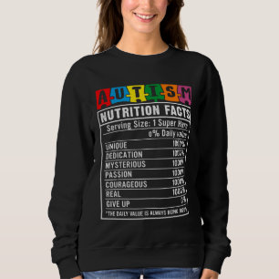 Autism Awareness Month Autism Nutrition Facts Todd Sweatshirt