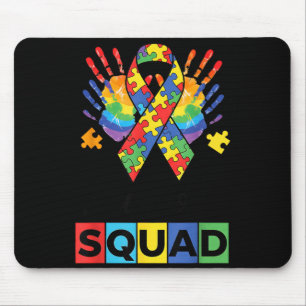 Autism Awareness Month Autism Ribbon Support Squad Mouse Pad