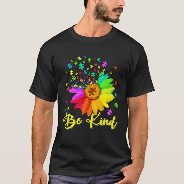 Autism Awareness Month Be Kind Cute Men Women Kids T-Shirt (Front)
