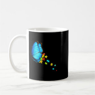 Autism Awareness Month Blue Butterfly Puzzle Menta Coffee Mug