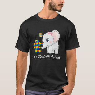 Autism Awareness Month Mama Papa Elephant Love Nee T-Shirt
