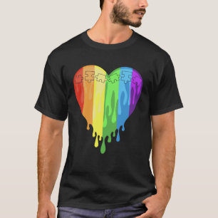 Autism Awareness Month Multicolor Heart Autism Puz T-Shirt