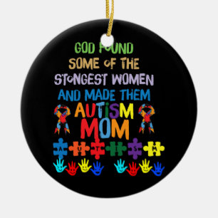 Autism Awareness Month Mum Mother Rainbow Ceramic Ornament