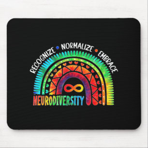 Autism Awareness Month Neurodiversity Rainbow Tie  Mouse Pad