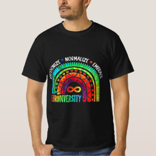 Autism Awareness Month Neurodiversity Rainbow Tie T-Shirt