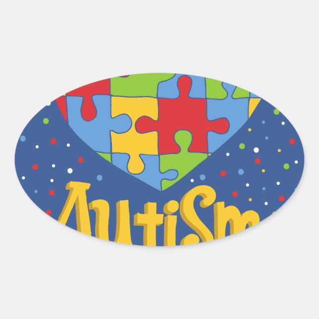 autism awareness month oval sticker (Front)