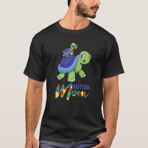 Autism Awareness Month Puzzle Autism Mom Turtle T-Shirt